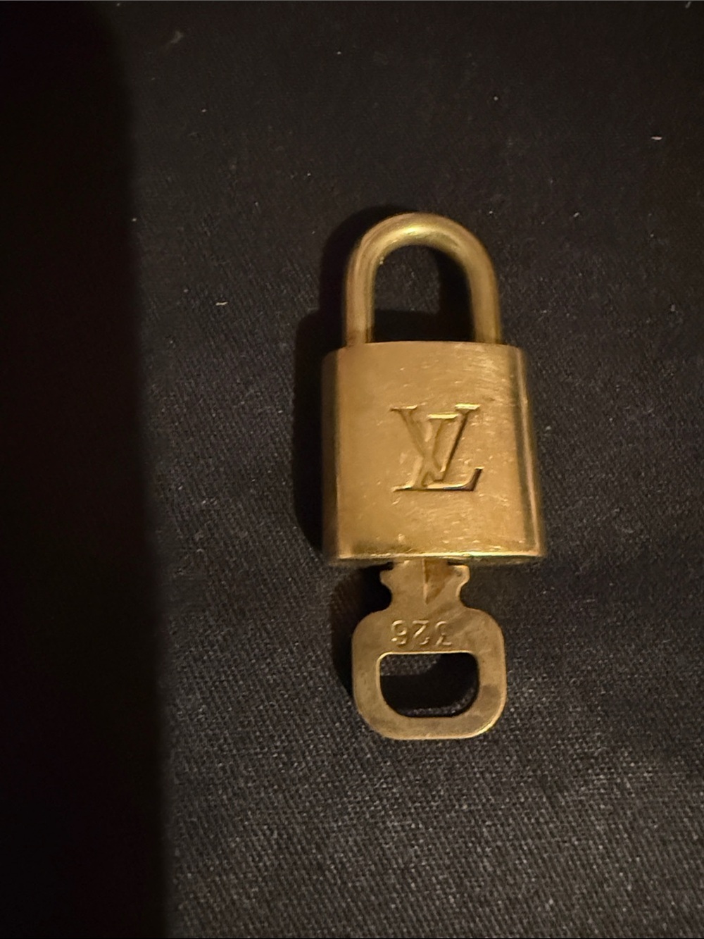 Louis Vuitton Brass Padlock and Key Set in Gold Tone
